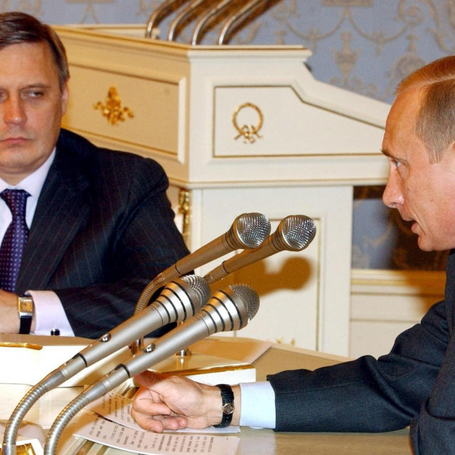 Mihail Kasjanov i Vladimir Putin, snimljeni 2003 godine