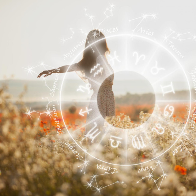 Beautiful girl in summer dress walks in a flower field