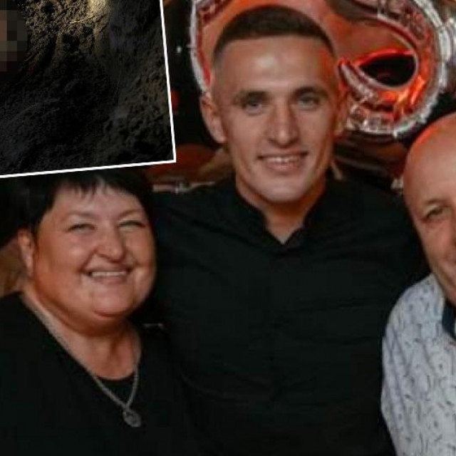 Obitelj Suhenko i u okviru tijelo ubijene osobe u Motižinu
