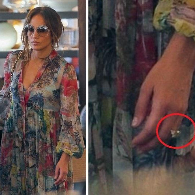 Jennifer Lopez viđena s dijamantnim prstenom