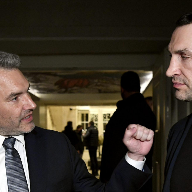 Karl Nehammer i Vitalij Kličko