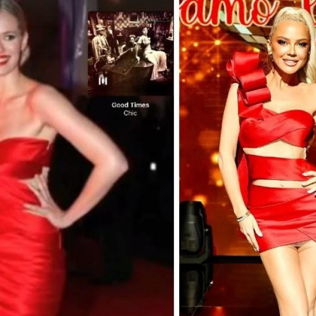 Jelena Veljača i Maja Šuput u crvenim haljinama