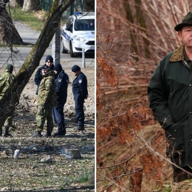 Očevid na mjestu gdje je pala bespilotna letjelica (lijevo), Rade Stojadinović, sudski balističar (desno)