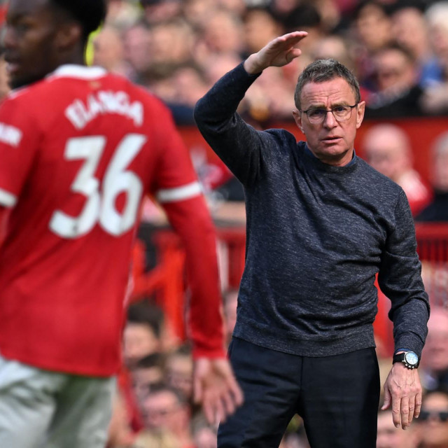 Trener Uniteda Ralf Rangnick (desno)