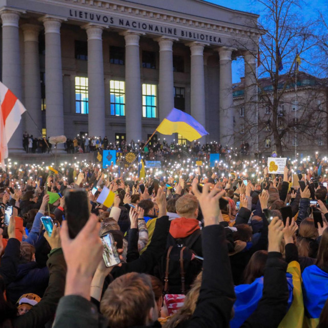 Prosvjed protiv ruske agresije na Ukrajinu u Vilniusu