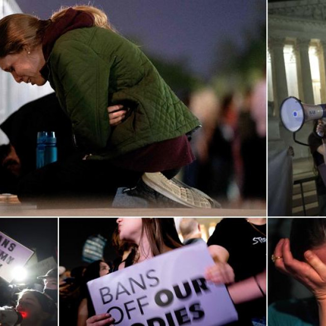 Prizori ispred zgrade Vrhovnog suda SAD-a nakon što je procurilo mišljenje sa suda kojim se ukida pravo na pobačaj koje je 1973. uspostavila presuda Roe v. Wade