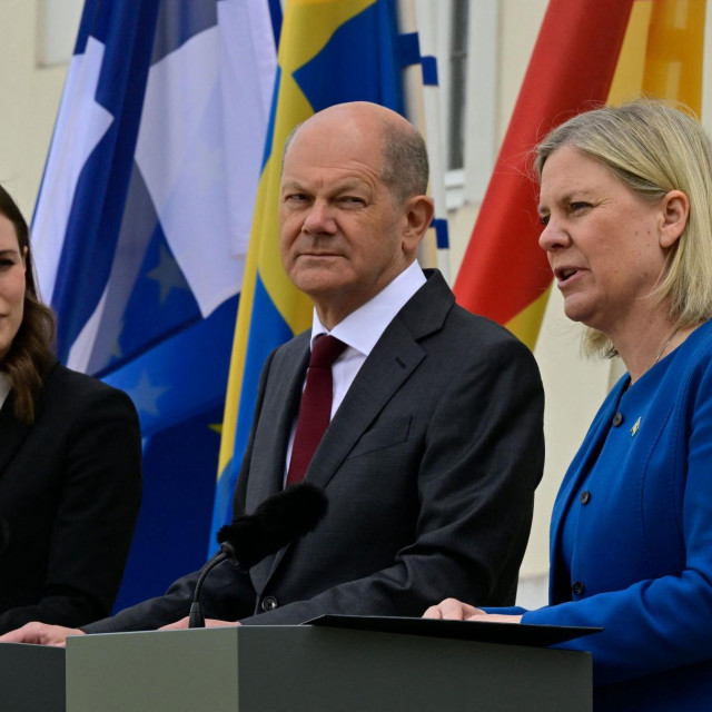 Sanna Marin, Olaf Scholz i Magdalena Andersson