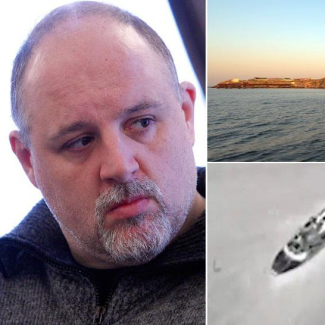 Igor Tabak, Zmijski otok (arhivska fotografija) i prizor navodnog ukrajinskog napada na ruski brod
