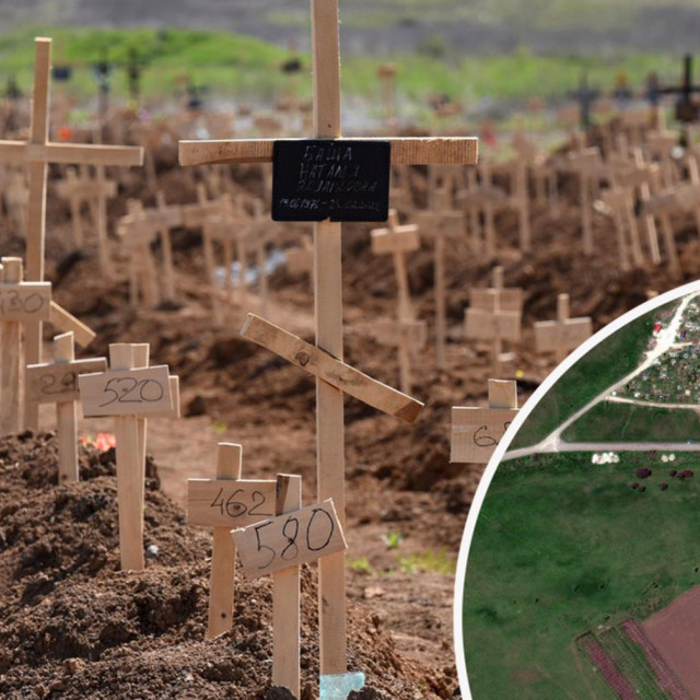 Improvizirani grobovi u Ukrajini (ilustracija)