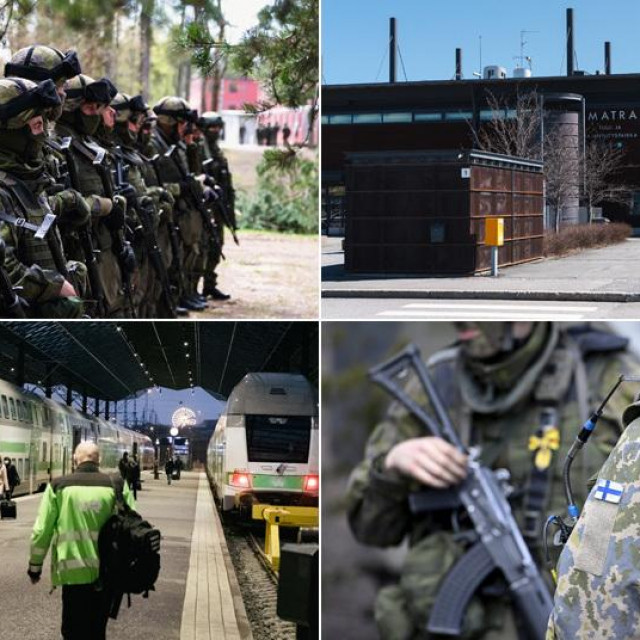 Finski vojnici (gore lijevo i dolje desno), Granica s Rusijom, Kolodvor u Helsinkiju