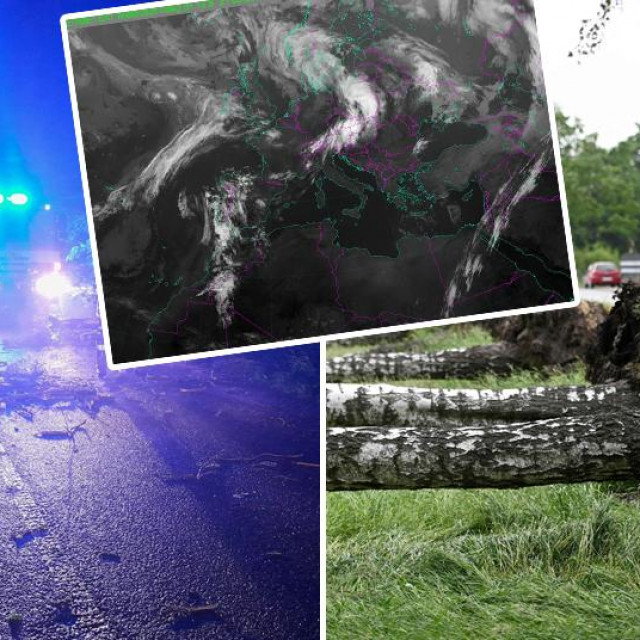 Posljedice nevremena u Češkoj i Njemačkoj i satelitska snimka naoblake nad Europom