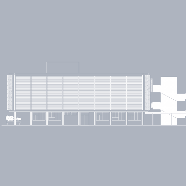 Splitski dizajner Ivan Milas sredinom travnja u splitskoj galeriji CTR+Z otvorio je izložbu ”Grafičko dekodiranje arhitekture”. Izložio je dvanaest radova u kojima kroz grafički, monokromni minimalizam reinterpretira dvanaest odabranih zgrada dalmatinske socijalističke arhitekture od 1958. do 1973

na slici je Dječji dispanzer Dinka Vesanovića iz 1972.
