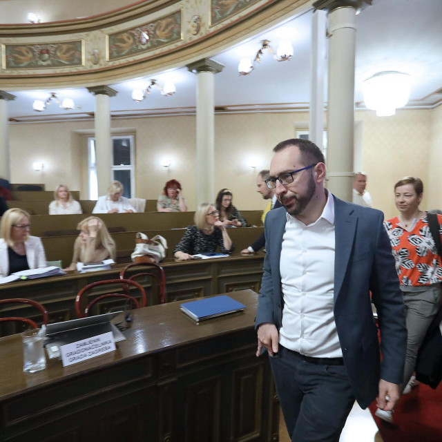 Zagreb, 260522.
Starogradska vijecnica, Cirilometodska ulica.
12. sjednica Gradske skupstine Grada Zagreba.
Na fotografiji: Tomislav Tomasevic