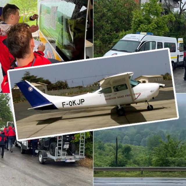 Potražni timovi HGSS-a i arhivska fotografija Cessne