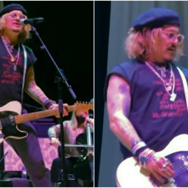 Johnny Depp na koncertu Jeffa Becka.