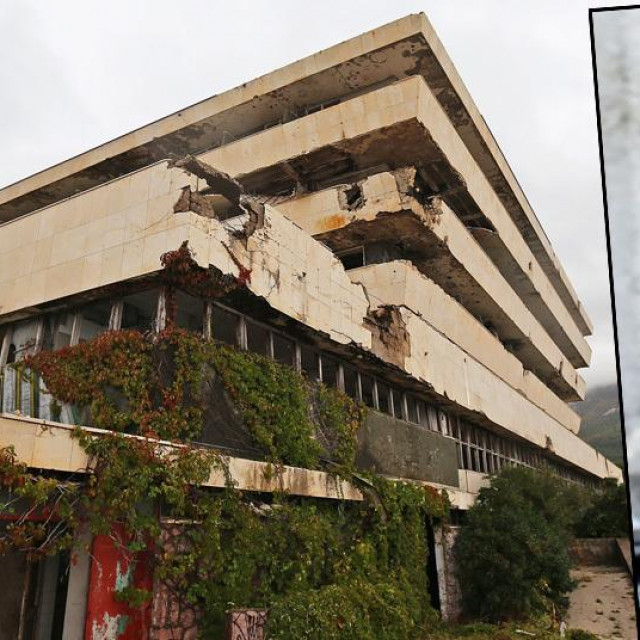 Ruševina hotela u bivšem odmaralištu Kupari i Ivan Paladina