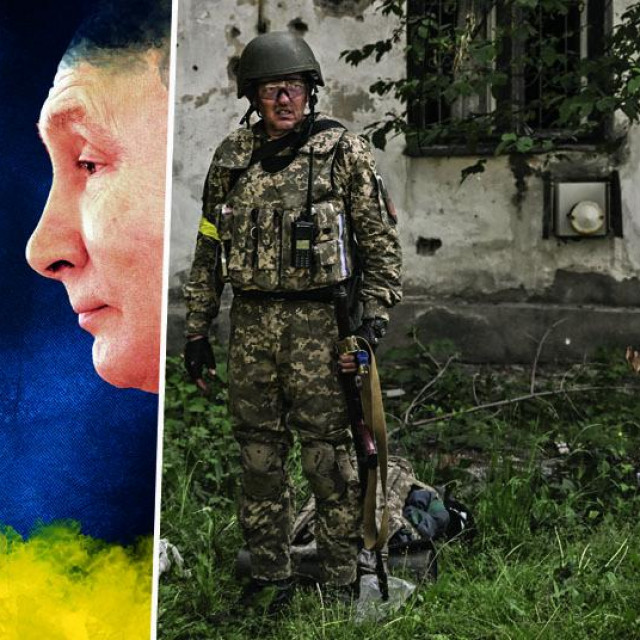 Ukrajinski vojnici, Joe Biden, Volodimir Zelenski i Vladimir Putin