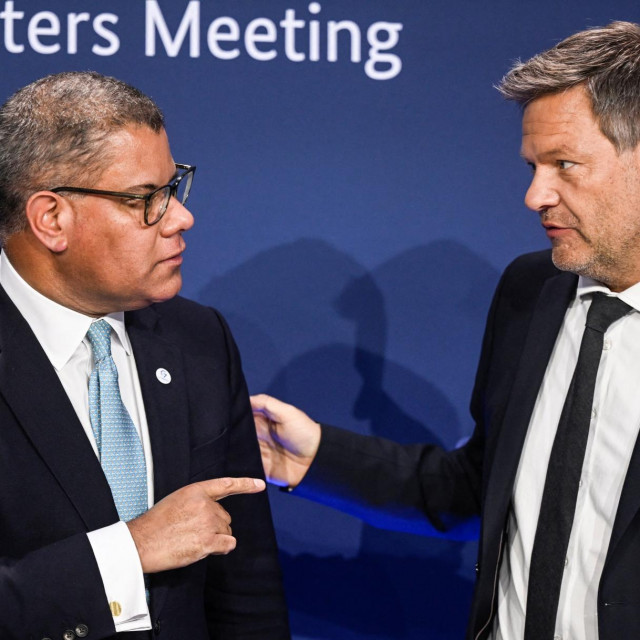 Njemački ministar ekonomije i klimatskih pitanja Robert Habeck i Alok Sharma na sastanku u Berlinu