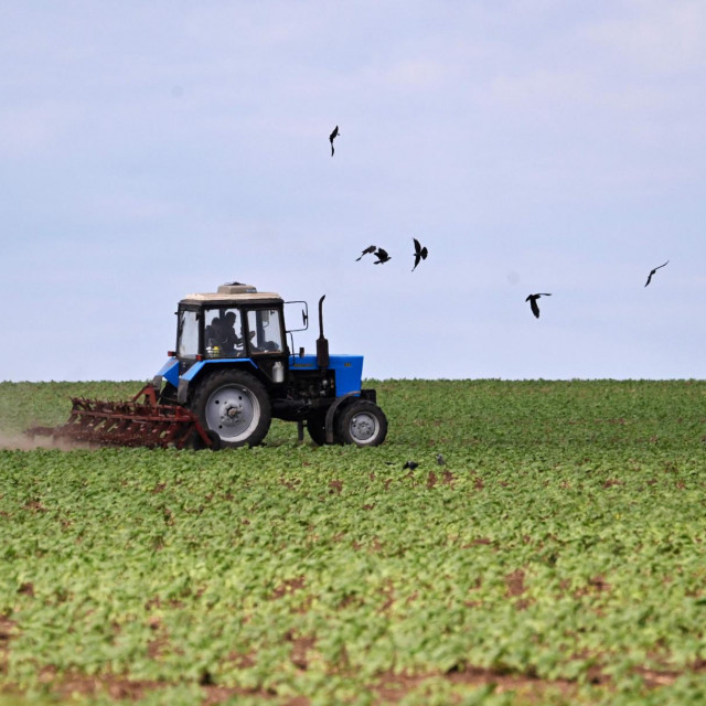 Traktor na polju u Odesi