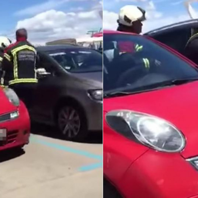 Prizori iz snimke izvlačenja sedmomjesečne djevojčice iz automobila u Umagu