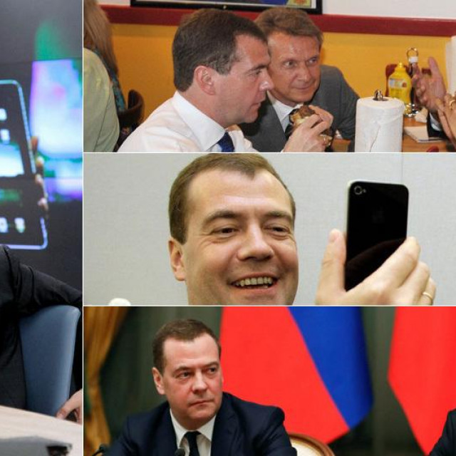 Dmitrij Medvedev u društvu Baracka Obame, Stevea Jobsa i Vladimira Putina