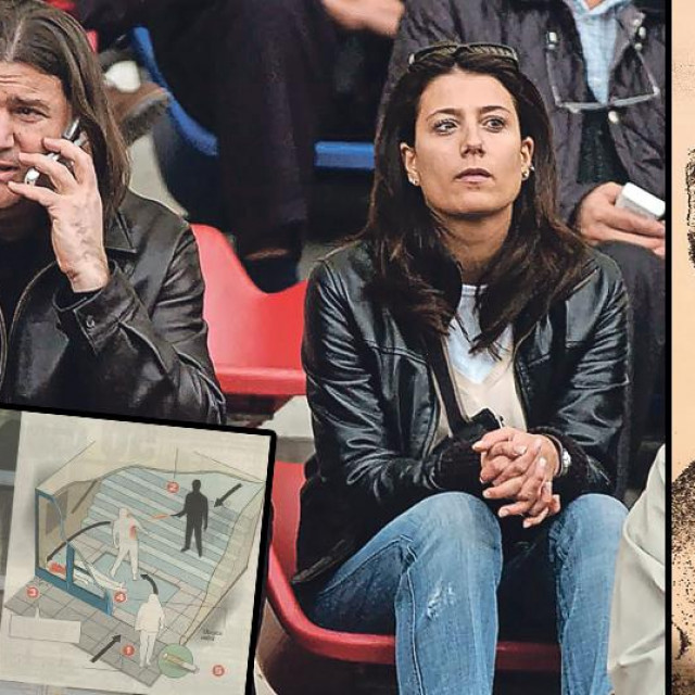 Dino Pokrovac (lijevo), fotorobot osumnjičenog za ubojstvo (desno), faksimil Jutarnjeg lista koji je izvještavao o ubojstvu (dolje lijevo)