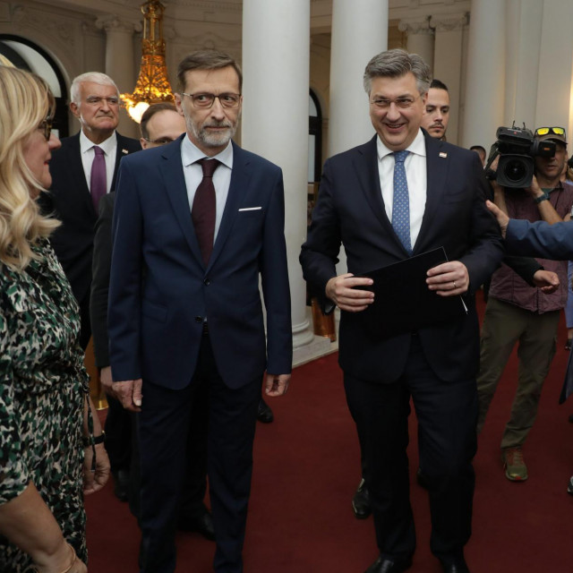 Miro Gavran i Andrej Plenković