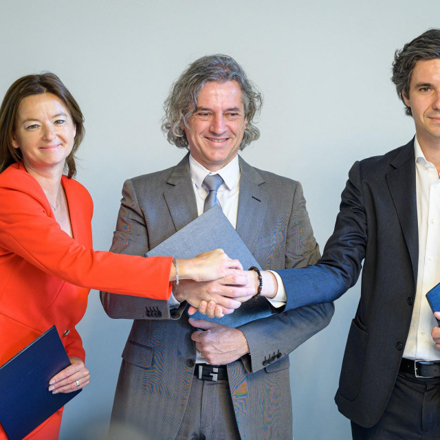 Tanja Fajon, Robert Golob i Luka Mesec, koalicijski partneri iz slovenske vlade