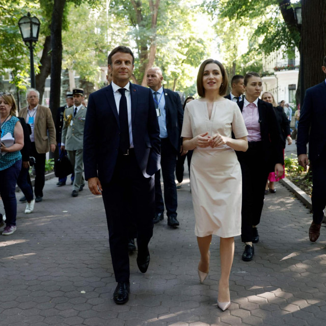 Maia Sandu i Emmanuel Macron