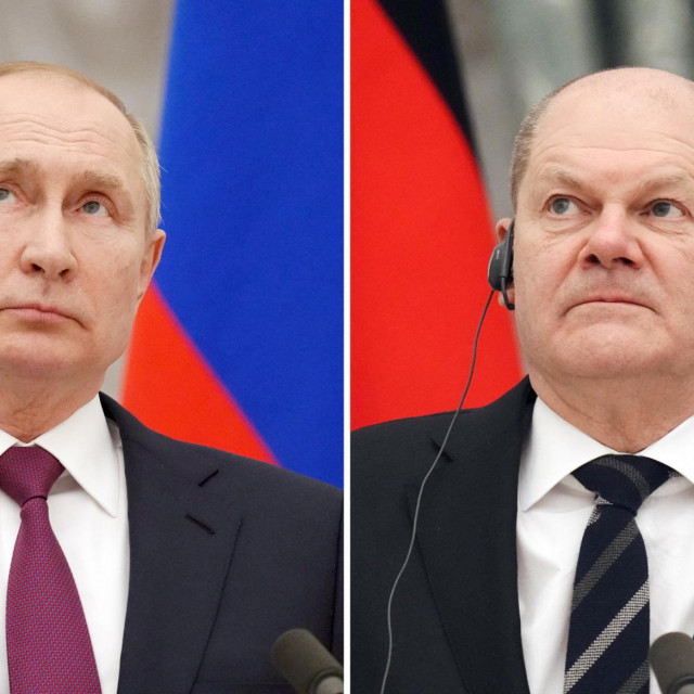 Olaf Scholz i Vladimir Putin