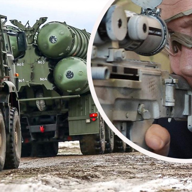 Ruska vojska na ukrajinskoj granici i Vladimir Putin (u krugu)