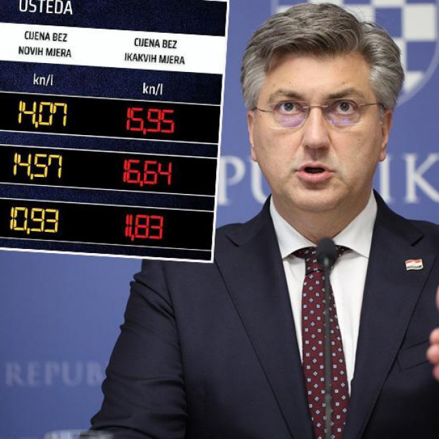 Andrej Plenković i tablica s cijenama goriva