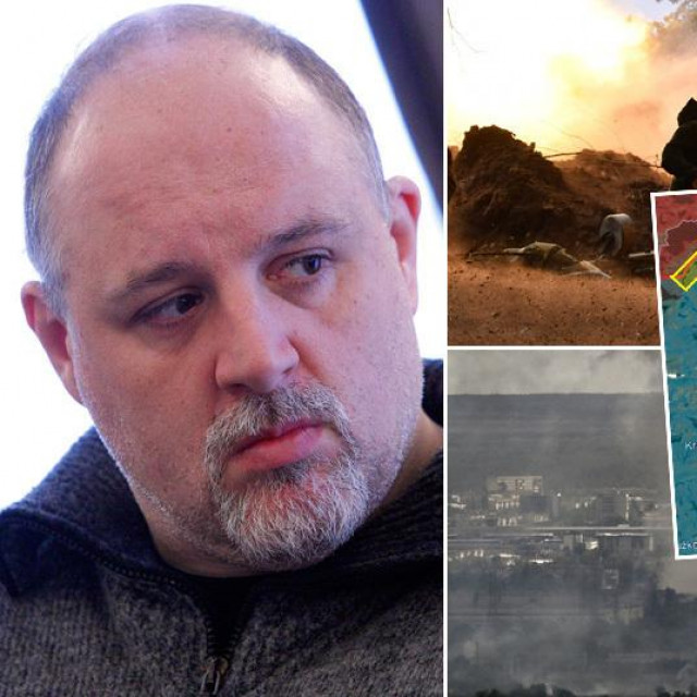 Igor Tabak, prizori borbi u Donbasu i karta Donbasa s označenim zonama borbi koje su bile posebno intenzivne posljednjih dana