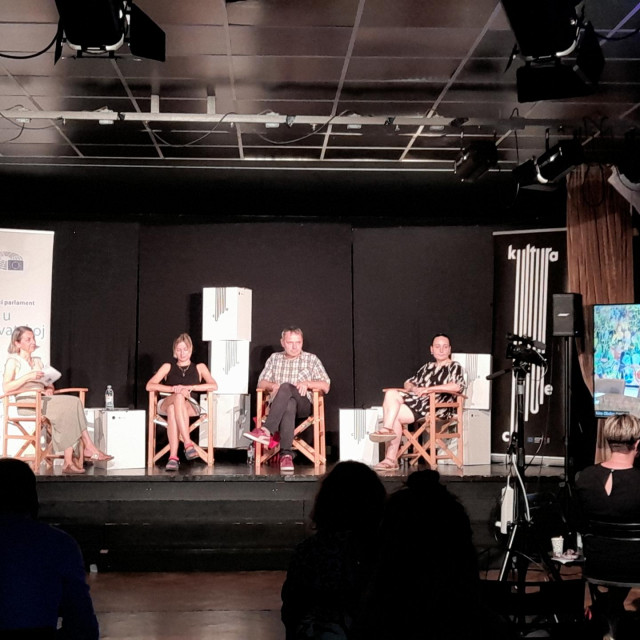 Veronika Burány (Pinkponilo, Mađarska), Zala Velkavrh (Prostorož, Slovenija), Davor Mišković (Drugo more), Miljenka Buljević (Booksa, Kulturtreger)