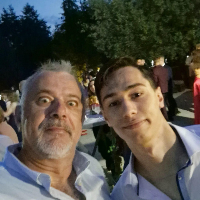 Zoran Šprajc sa sinom