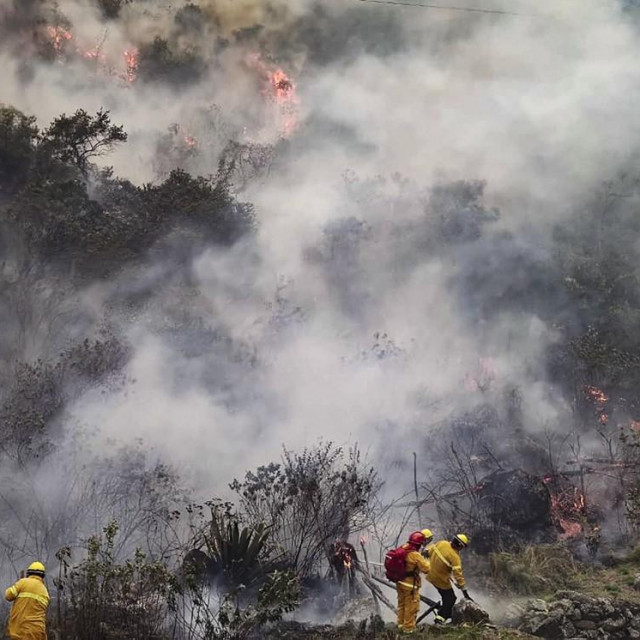 Požar u blizini Machu Picchua