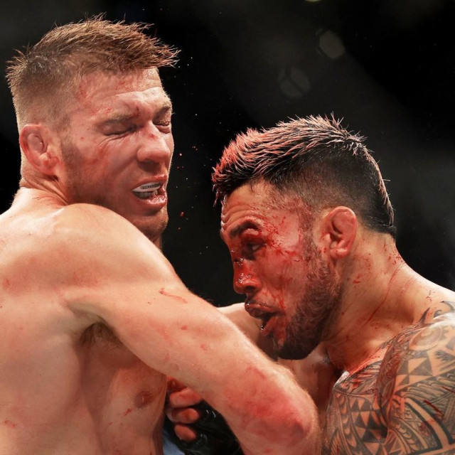 Dricus Du Plessis (ijevo) vs. Brad Tavares
