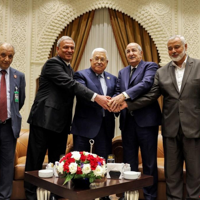 Mahmud Abbas, Abdelmajid Tebboune i Ismail Haniyeh