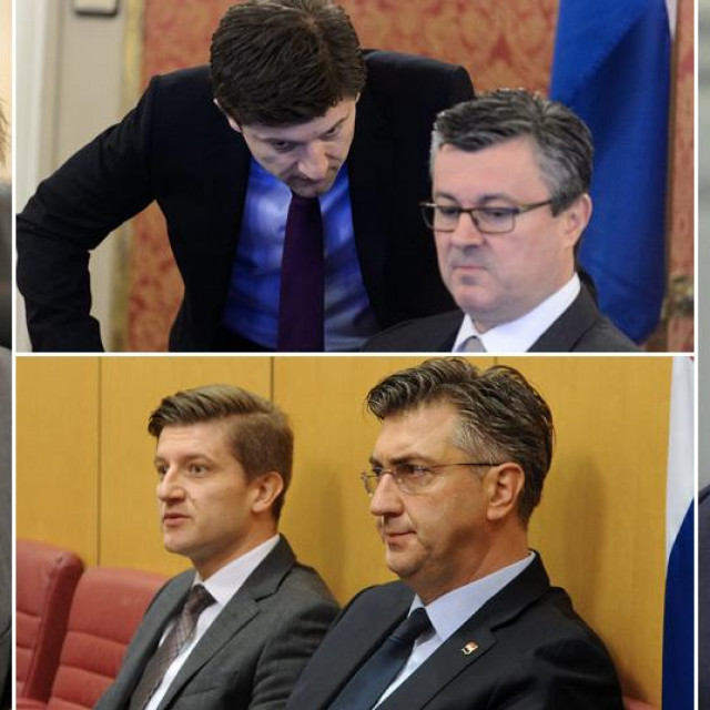 Zdravko Marić (lijevo fotografija iz 2009. godine, desno iz 2022.); u sredini: Zdravko Marić s Timom Oreškovićem i Marić s Andrejem Plenkovićem