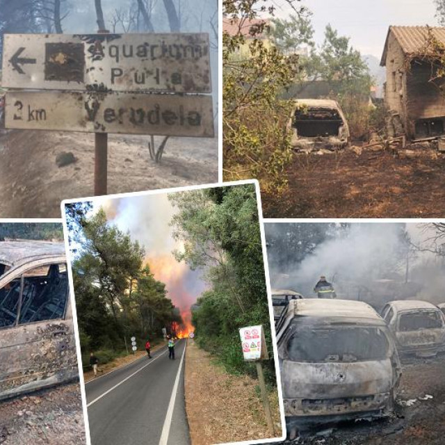 Dramatični prizori snimljeni tijekom divljanja velikog požara u Puli