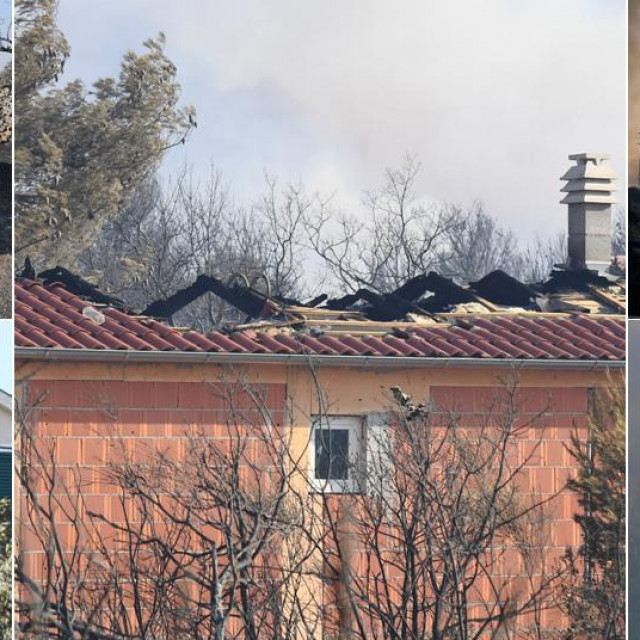 Prizori izgorjelih automobila i kuća, pogled na požar sa Šibenskog mosta i vatrogasci koji idu na teren