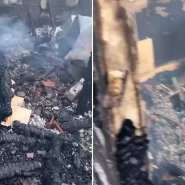 Prizor objekta koji je izgorio u Zatonu