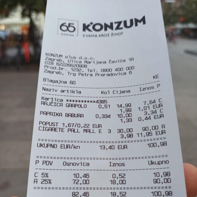 Račun iz Konzuma
