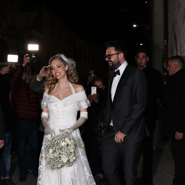 Vjenčanje Petra Graše i Hane Huljić u crkvi sv. Dominika.