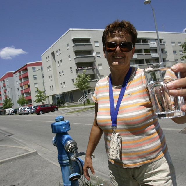 Maja Lacković s čašom vode u naselju Vrbani (arhivska fotografija)
 