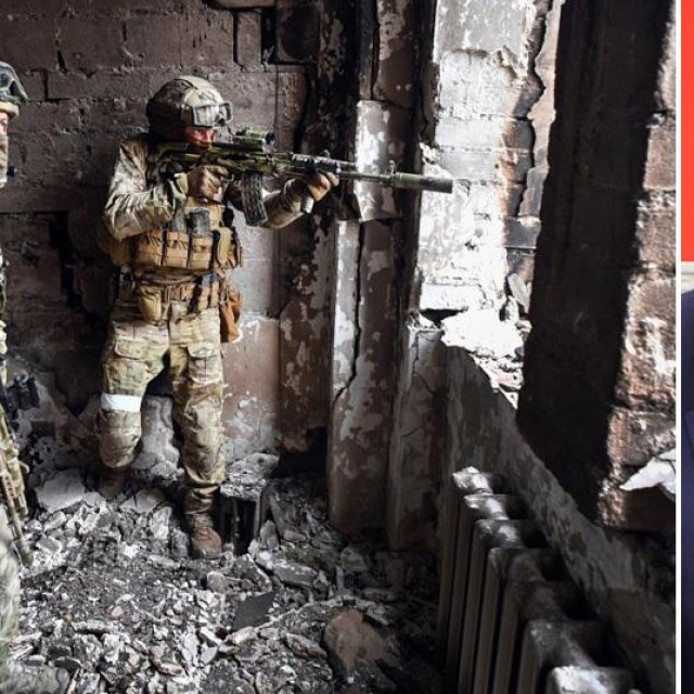 Ruski vojnici u Mariupolju i Vladimir Putin