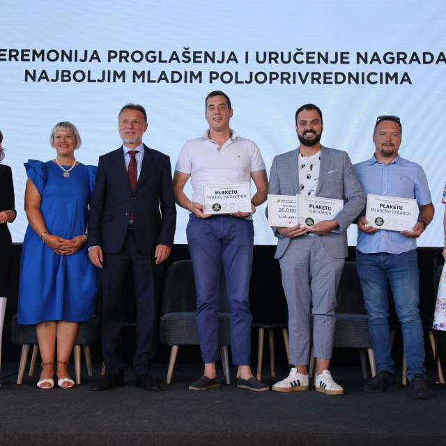 Sunčana Glavak, Gordan Jandroković, Marija Vučković i dobitnici Tvrtko Matijević, Ilija Jurić, Mladen Cesarec 