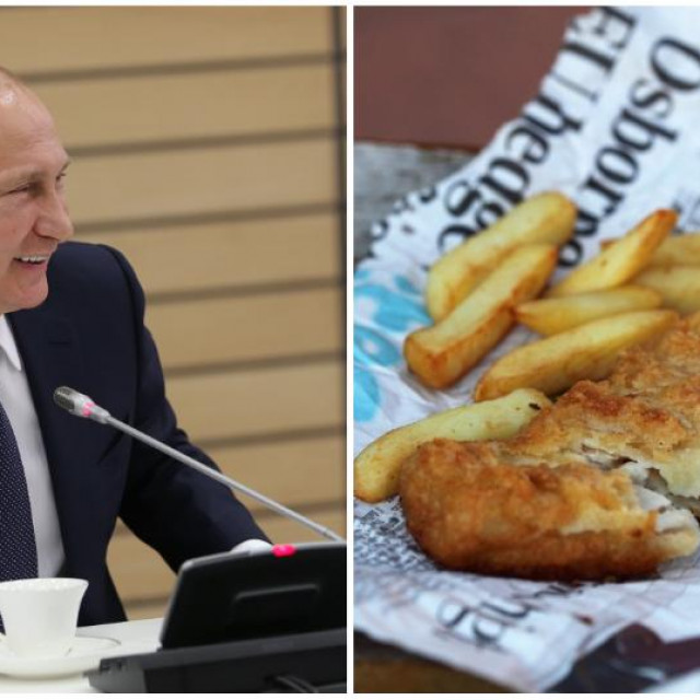 Vladimir Putin/ Fish & chips, ilustracija
