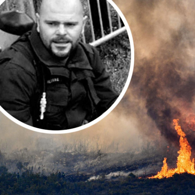Veliki požar u dubrovačkom primorju između Orašca i Ljupca i preminuli Goran Komlenac (u krugu)