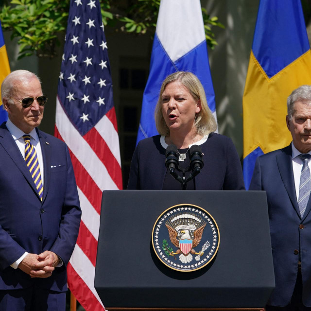 Joe Biden, švedska premijerka Magdalena Andersson i predsjednik Finske Sauli Niinistö